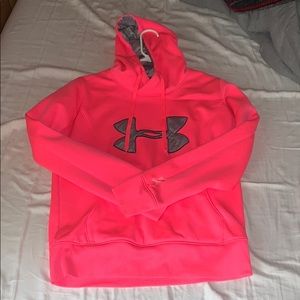 Bright pink under armor hoodie